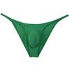 Botmois Men's Ultra Thin Ice Silk Cheeky Briefs Underwear Male Bulge Pouch Pucker Butt Bikinis Underpants String Lingeries Green L view 1
