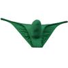 Botmois Men's Ultra Thin Ice Silk Cheeky Briefs Underwear Male Bulge Pouch Pucker Butt Bikinis Underpants String Lingeries Green L view 2