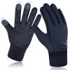 EEFOW Winter Waterproof Touchscreen Kids Gloves: Warm Lightweight Sport Snow Grip Wool Mitten for Age 10-12 Years Boys & Girls Youth Big Children for Ski Cycling Football Riding Soccer, Dark Blue view 1