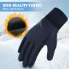 EEFOW Winter Waterproof Touchscreen Kids Gloves: Warm Lightweight Sport Snow Grip Wool Mitten for Age 10-12 Years Boys & Girls Youth Big Children for Ski Cycling Football Riding Soccer, Dark Blue view 2