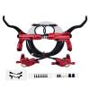 MirOdo E-Bike Hydraulic Disc Brake Set 4-Pistons 2-PIN Power-Off Electric Bike Disc Brake 2300mm Front Rear Hose with Mounting Adapter and Installation Tool (Color : Red) view 1