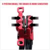 MirOdo E-Bike Hydraulic Disc Brake Set 4-Pistons 2-PIN Power-Off Electric Bike Disc Brake 2300mm Front Rear Hose with Mounting Adapter and Installation Tool (Color : Red) view 2