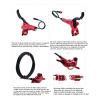MirOdo E-Bike Hydraulic Disc Brake Set 4-Pistons 2-PIN Power-Off Electric Bike Disc Brake 2300mm Front Rear Hose with Mounting Adapter and Installation Tool (Color : Red) view 3