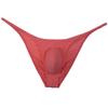 Botmois Men's Ultra Thin Ice Silk Cheeky Briefs Underwear Male Bulge Pouch Pucker Butt Bikinis Underpants String Lingeries Watermelon Red M view 1