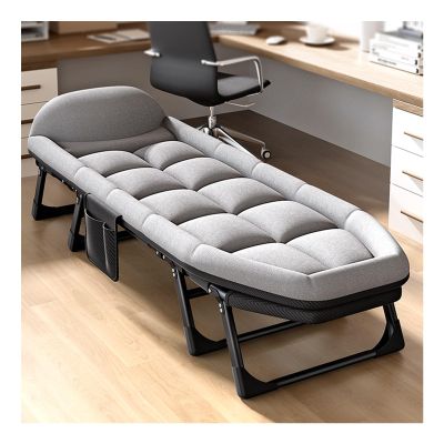Portable Folding Camping Cot,Tent Folding Cot, Heavy Duty Outdoor Bed,with Cushion and Pillow,for Sleeping and Outdoor Recreation (Color : Grey, Size : 190x65cm)