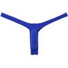 Botmois Men's Striped Ice Silk Bikini Thong Underwear Breathable T-back Minimum Coverage Underpants Slim Pouch Tangas Blue M view 1