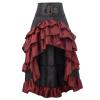Women Gothic Punk Midi Skirts High Waist A-Line Long Skirt Irregular Hem Vintage Victorian Steampunk Ruched Skirt view 2