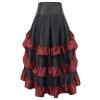 Women Gothic Punk Midi Skirts High Waist A-Line Long Skirt Irregular Hem Vintage Victorian Steampunk Ruched Skirt view 3