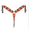 Cheval's International Western Mohair Horse Breast Collar, Handmade Premium Wool & Leather Equestrian Tack, Adjustable, Durable & Comfortable Saddle Breastplate for Horses - Orange, Full view 1