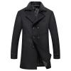 Ctreela Men Winter Thicken Business Woolen Coat Windproof Warm Jacket Notched Collar Windbreaker Fashion Thermal Outwear view 1