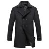 Ctreela Men Winter Thicken Business Woolen Coat Windproof Warm Jacket Notched Collar Windbreaker Fashion Thermal Outwear view 2