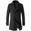 Ctreela Men Winter Thicken Business Woolen Coat Windproof Warm Jacket Notched Collar Windbreaker Fashion Thermal Outwear view 3