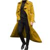Ctreela Mens Long Trench Coat Business Casual Double Breasted Overcoat Fall Winter Solid Color Windbreaker Lapel Outwear view 1