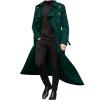 Ctreela Mens Long Trench Coat Business Casual Double Breasted Overcoat Fall Winter Solid Color Windbreaker Lapel Outwear view 1