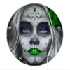 Custom Aluminum 5 Hole Narrow Profile 2016+ Touring Derby Clutch Cover for Harley Davidson - Sugar Skull Green (Matte Finish, 2016+ Touring & Trike Models) view 1