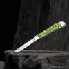 ALBATROSS Premium 2-Blade Pocket Knife - Christmas Gift for Man Women,EDC Traditional Stainless Steel Folding Knife with Green Resin Handle,Camping Everyday Use view 3