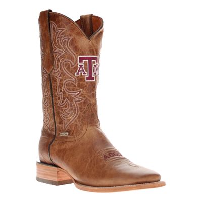 Vaccari Men's Luke Genuine Sierra Orix Leather AM Texas Embroidery Broad Square Toe Cowboy Boots - 9.5