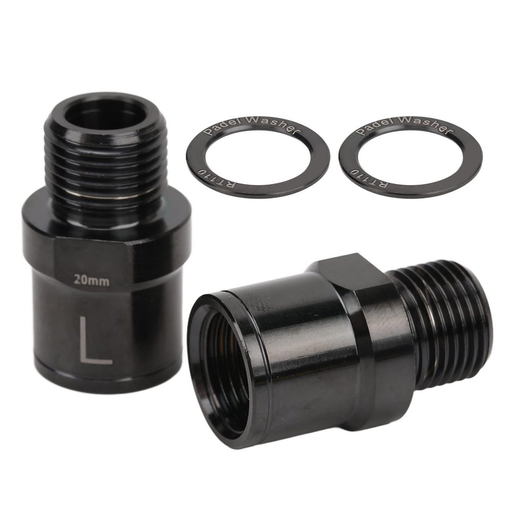 EMUKOEP Risk Bike Pedal Extender Alloy Pedal Extended Spindle for Mountain Bike 20mm (Black)