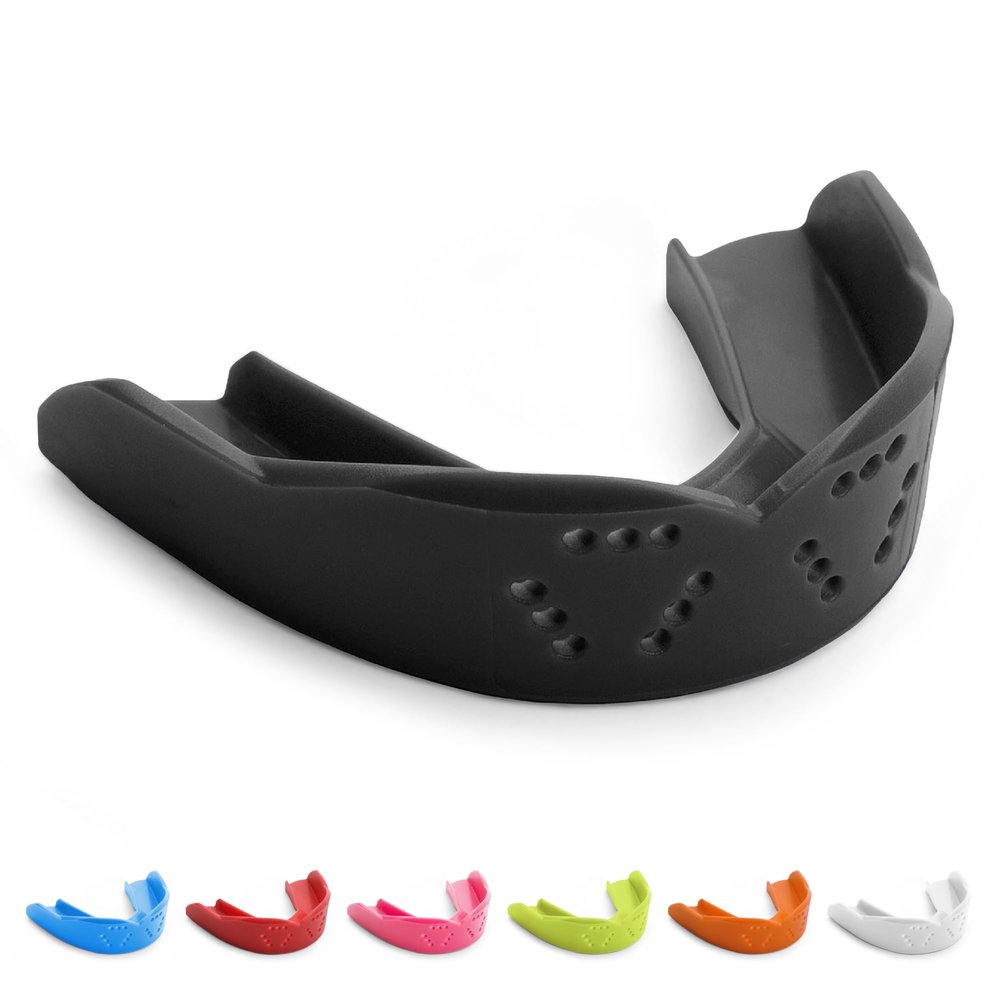 SISU 3D Youth Mouthguard, Charcoal Black - Pre-Formed, Easy Fit Protection for Lacrosse, Football, Hockey, Team Sports - Remoldable Up to 20 Times - Non Toxic