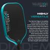 Diadem Warrior Edge Pickleball Paddle | Etched Carbon Face for Max Spin, 16mm Aero Guard, Comfort Max Grip, 16mm Honeycomb Core, Midweight 8oz | Indoor/Outdoor | USAPA Approved, Teal view 3