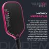 Diadem Warrior Edge Pickleball Paddle | Etched Carbon Face for Max Spin, 16mm Aero Guard, Comfort Max Grip, 16mm Honeycomb Core, Midweight 8oz | Indoor/Outdoor | USAPA Approved, Pink view 4
