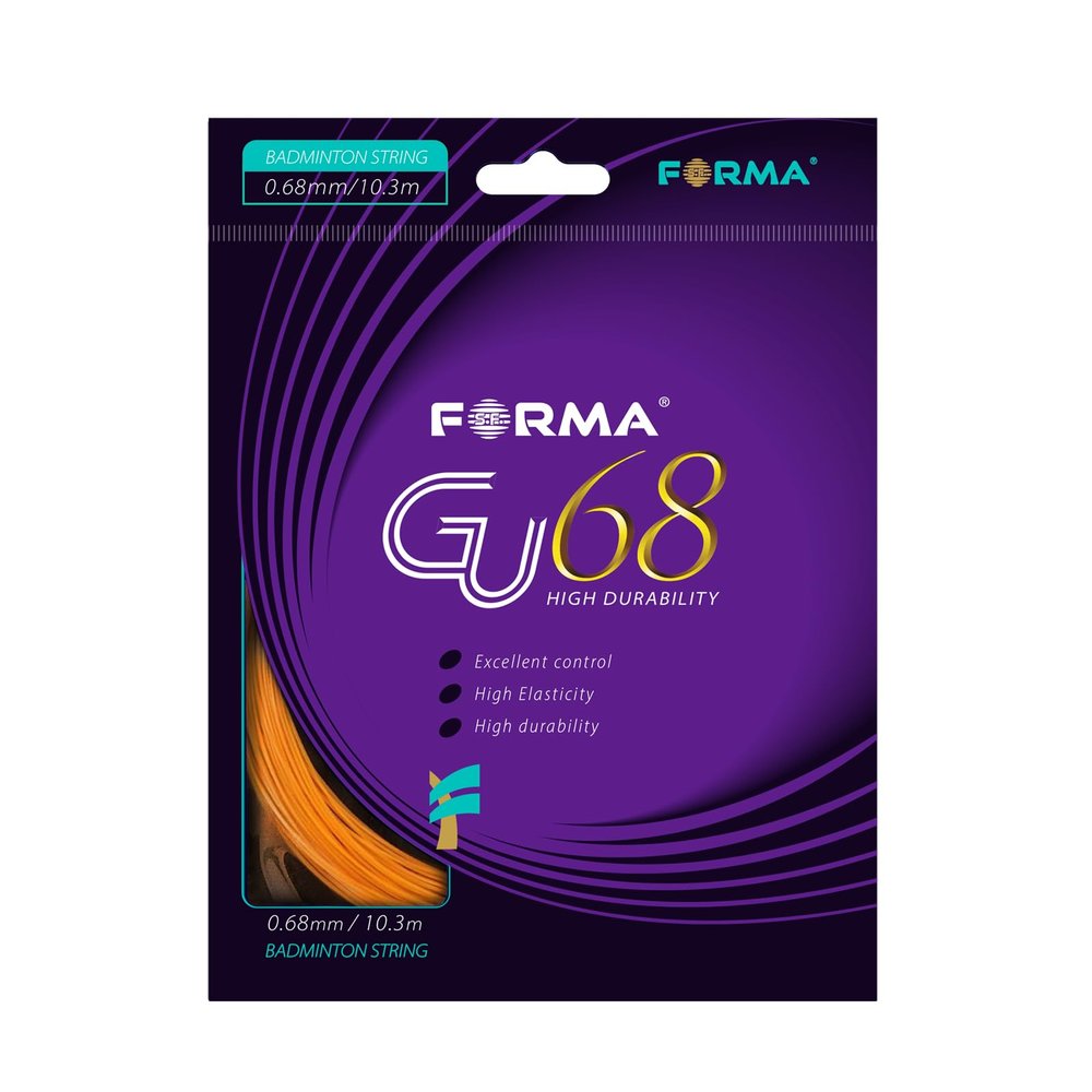 FORMA S.F. GU68 Badminton String 0.68mm 10.3m Strong Durability Good Elasticity (Orange)