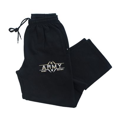 CornBorn Army Sweatpants - Premium Fleece Army Football Laces - Black - Small