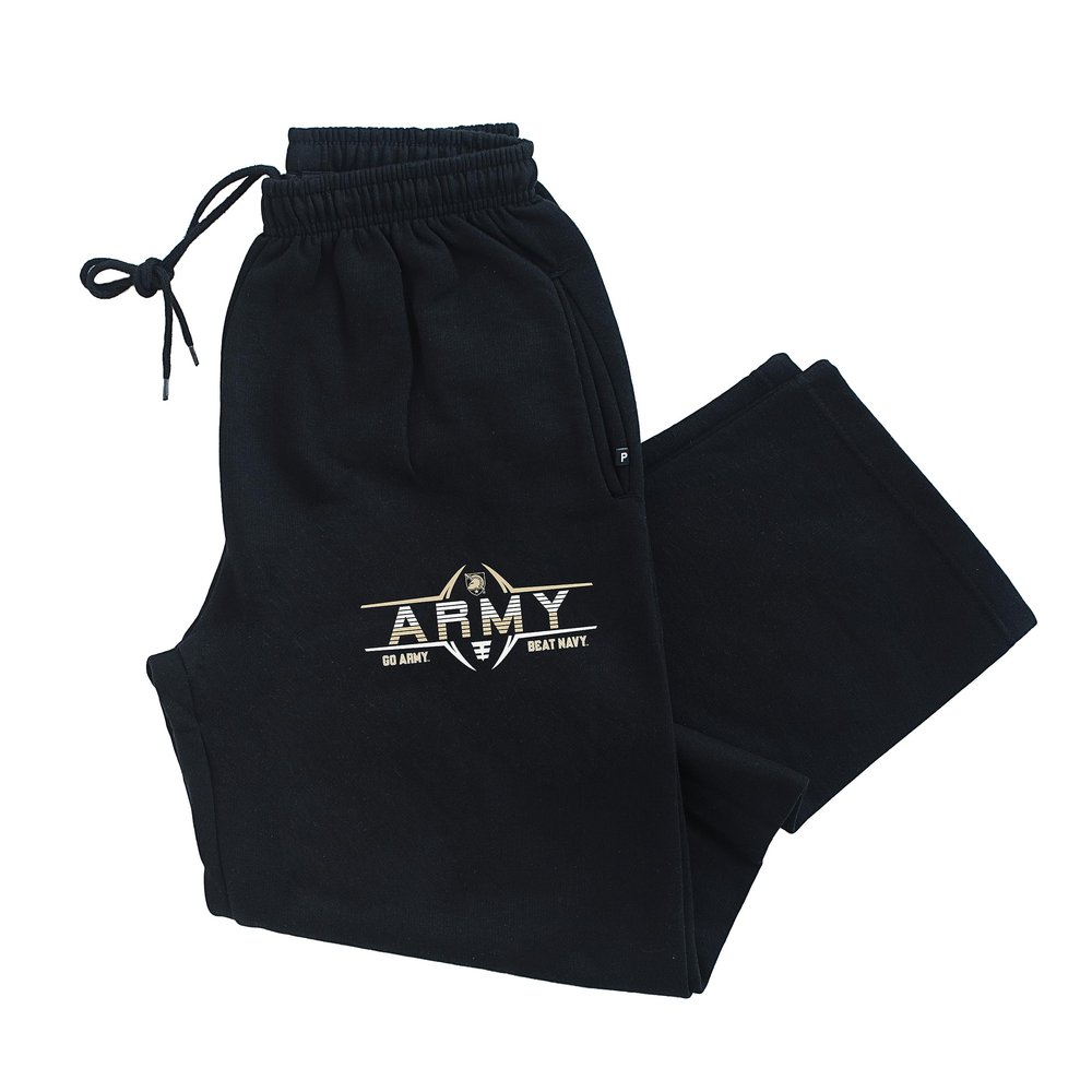 CornBorn Army Sweatpants - Premium Fleece Army Football Laces - Black - Small