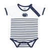 Little King NCAA Striped Bodysuit with Shoulder Snap and Embroidered Logo-Penn State-Navy Trim-12 Months view 2