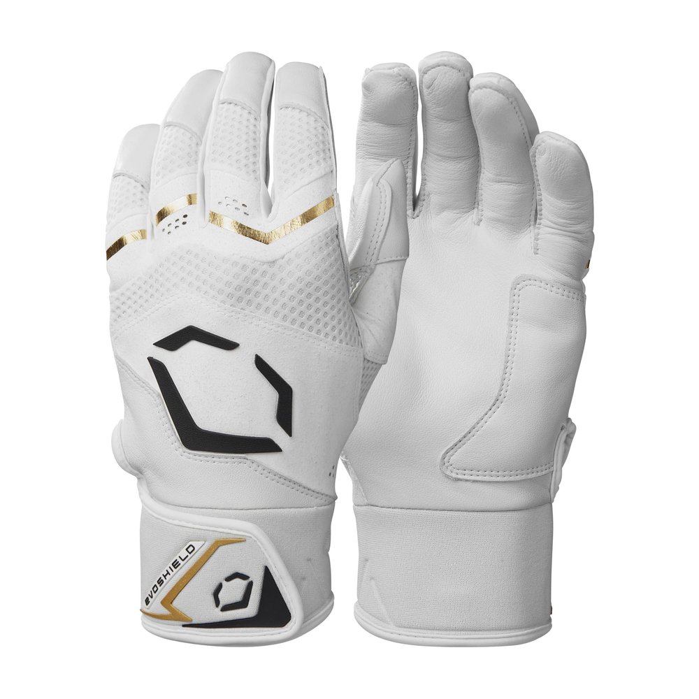 EvoShield Carbyne Adult Batting Gloves - Team White, Small
