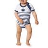 Little King NCAA Striped Bodysuit with Shoulder Snap and Embroidered Logo-Penn State-Navy Trim-0-3 Months view 1