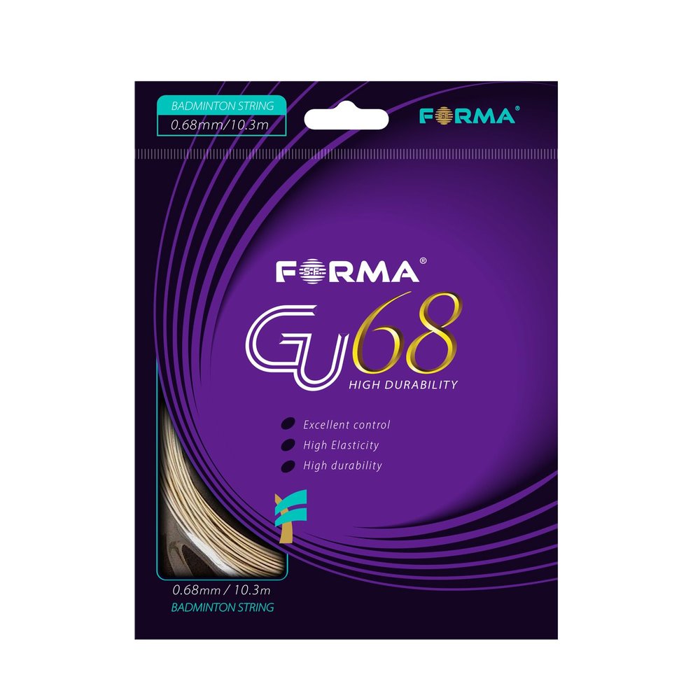 FORMA S.F. GU68 Badminton String 0.68mm 10.3m Strong Durability Good Elasticity (White)