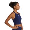 TYR Women's Elite Cropped High Neck Sports Bra, Navy, Medium view 3