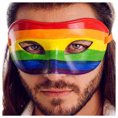 Antique Look Mask for Masquerade Party, Venetian Party, Mardi Gras, Halloween & Ball - Rainbow