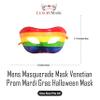 Antique Look Mask for Masquerade Party, Venetian Party, Mardi Gras, Halloween & Ball - Rainbow view 4