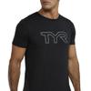 TYR Unisex Ultrasoft Lightweight Short Sleeve Big Logo Tech Tee, Black, X-Small view 2