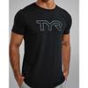 TYR Unisex Ultrasoft Lightweight Short Sleeve Big Logo Tech Tee, Black, X-Small view 3
