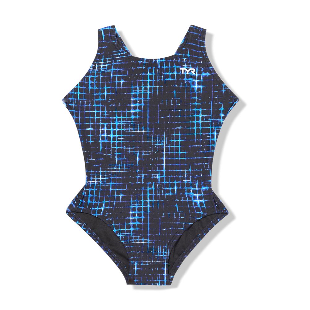 TYR Girls' Durafast Lite Maxfit Swimsuit, Atrix Blue, 22