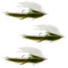 The Fly Fishing Place Dolly Llama Stinger Streamer Flies - 3 Olive and White Salmon Steelhead Trout Alaska Fly Fishing Flies - Hook Size 4 view 1