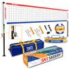 SKEERY Outdoor Heavy Duty Volleyball Net Set, Anti-Sag Design, Adjustable Aluminum Poles, Portable Volleyball Net for Backyard,Grass and Beach(Red and Blue) view 1