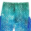 RUNQHUI Women's Halloween Costume 3D Print Mermaid Leggings Fish Scale Compression Pants Rash Guard Fancy Trouser Green&Blue Large view 3