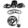 BUCKLOS 1 1/8 inch 11PCS Aluminium Alloy Black Headset Spacers & Top Cap Star Nut view 1