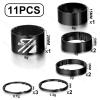BUCKLOS 1 1/8 inch 11PCS Aluminium Alloy Black Headset Spacers & Top Cap Star Nut view 2