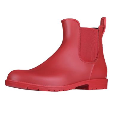Asgard Women's Ankle Rain Boots Waterproof Chelsea Boots Red