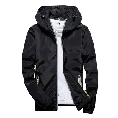 RTRDE Coats For Men, Mens Rain Jacket Waterproof with Hooded Hiking Coat Casual Lightweight Windbreaker Men Jackets Hood Suits Water Proof Jacket Coats Men's Jackets Coat (XXL, Black)