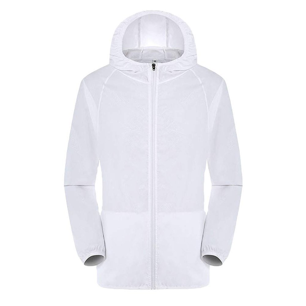 RTRDE Mens Coats, Rain Jacket Men's Lightweight Waterproof Jacket Raincoat With Hood For Golf Cycling Windbreaker Light Winter Jackets Men Jacket Packable Jacket Windproof Jacket Coats (M, White)