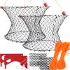 A1FISHER 2 Packs Double Ring Crab Trap Steel Ring Crab Net 24" Top Ring, 20" Bottom Ring with 50' Rope, Bait Bag, Bait Clip, Crab Gauge Measure Kit for Crabbing Dungeness, Rock and Blue Crab view 1