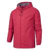 RTRDE Winter Coats For Men, Men's Rain Jacket Waterproof Lightweight Raincoat With Hood Outdoor Shell Jacket Hiking Windbreaker Jackets Men Big And Tall Coats Mens Long Jacket (4XL, Red) view 1