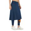ANIVIVO Women's Knee Length Fleece Lined Leggings with Skirt, Winter Warm Skirted Leggings for Women Zipper Pockets (Navyblue,XL) view 1