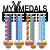 CREATCABIN Medal Holder Medal Hanger Display Rack Sports Metal Hanging Awards Iron Small Mount Decor for Wall Home Race Running Gymnastics Swimming Soccer Medalist Black 11.4 x 5.1 Inch-My Medals view 1